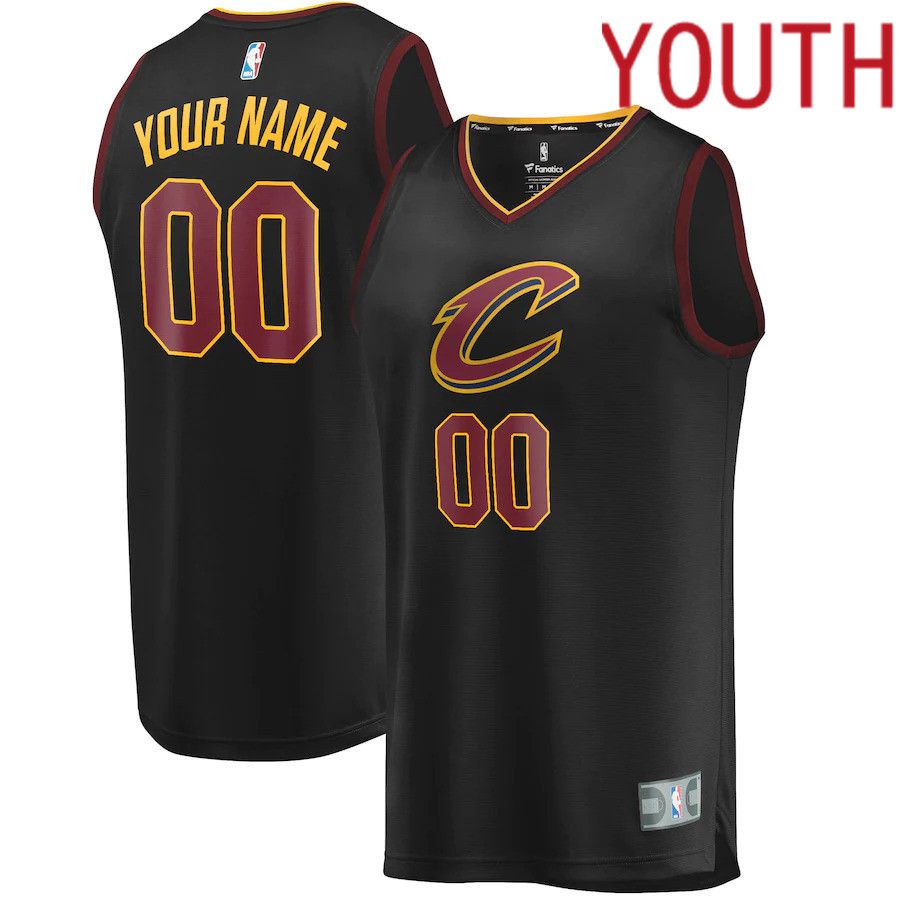 Youth Cleveland Cavaliers Fanatics Branded Black Fast Break Replica Custom NBA Jersey